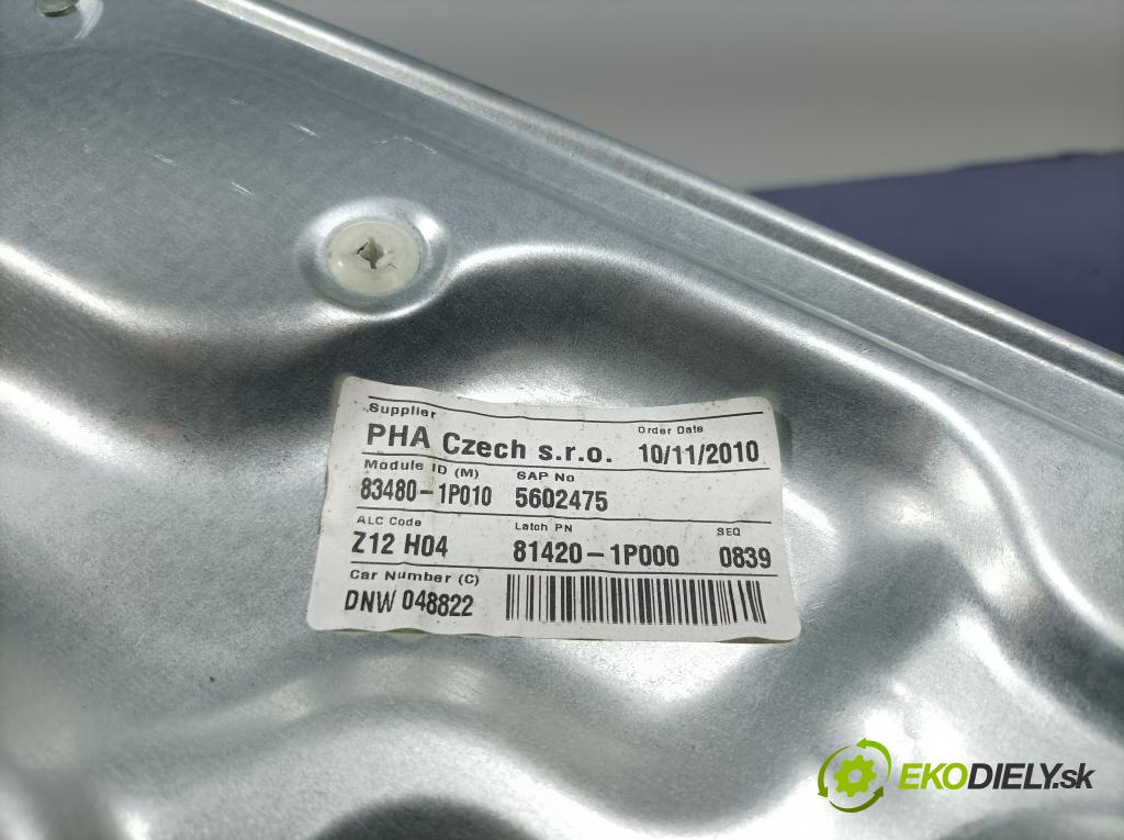 Kia Venga 2010 mechanismus stahování Sklenka: Zad: v pravo: 83480-1P010