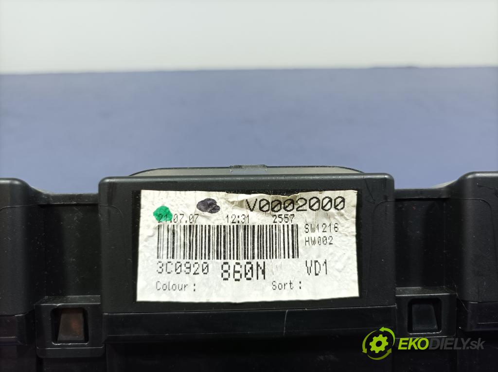 Vw Passat 2007 prístrojovka/ budíky 3C0920860N