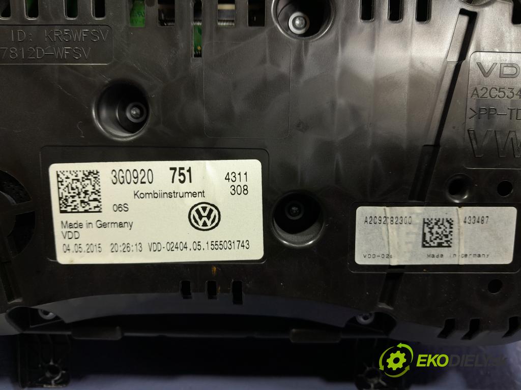 Vw Passat 2015 prístrojovka/ budíky 3G0920751