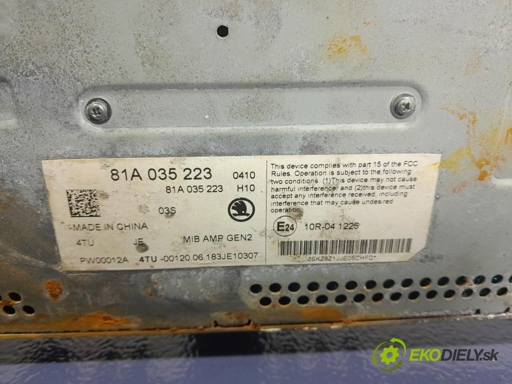 Skoda Octavia 2020 Zesilovač: Rádio: Navigacia: 81A035223