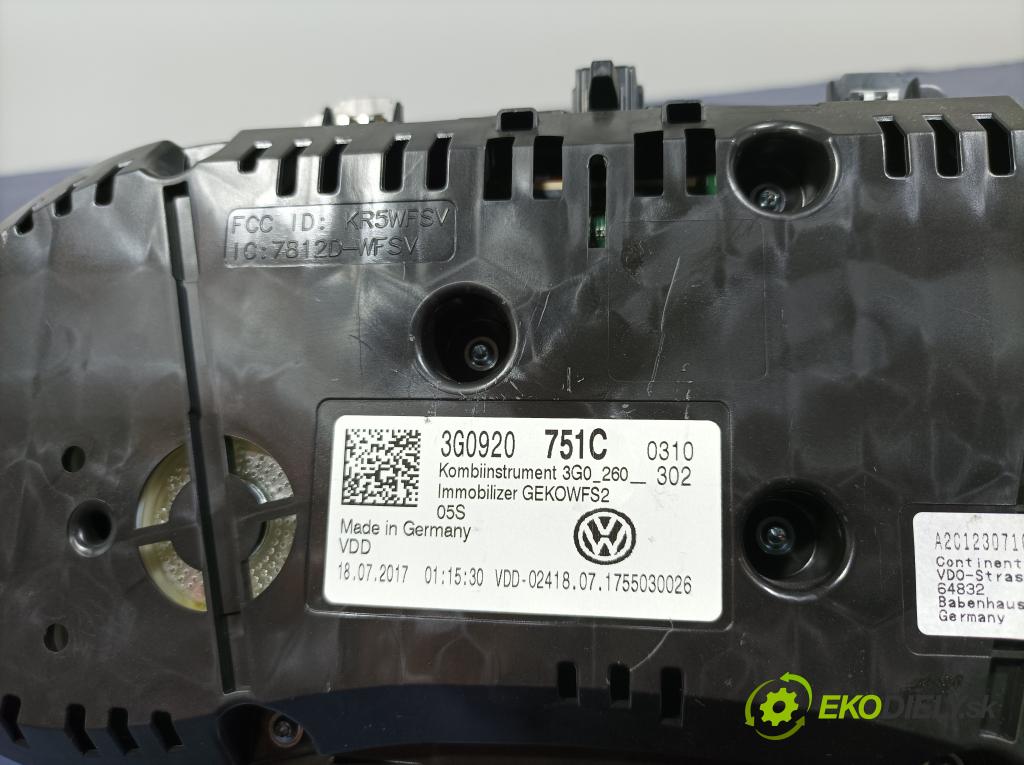 Vw Passat 2017 prístrojovka/ budíky 3G0920751C