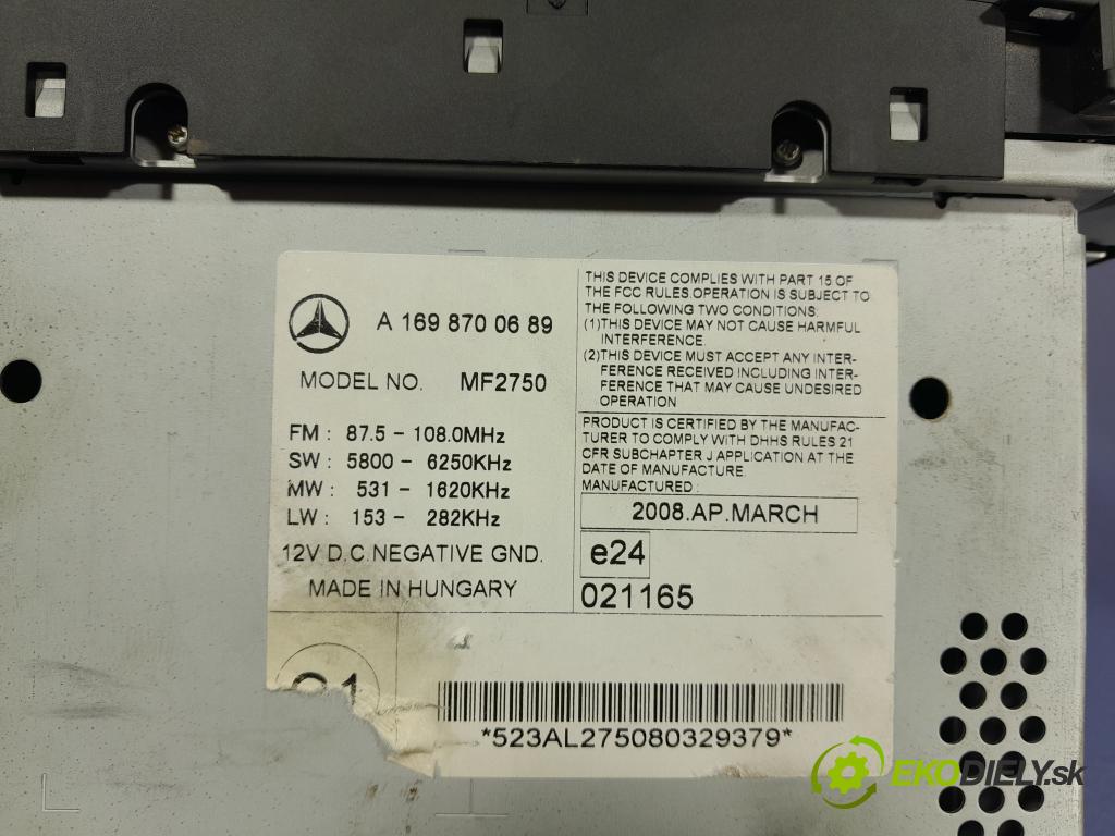 Mercedes A-klasa 2008 Radio I Navigácia: A1698700689