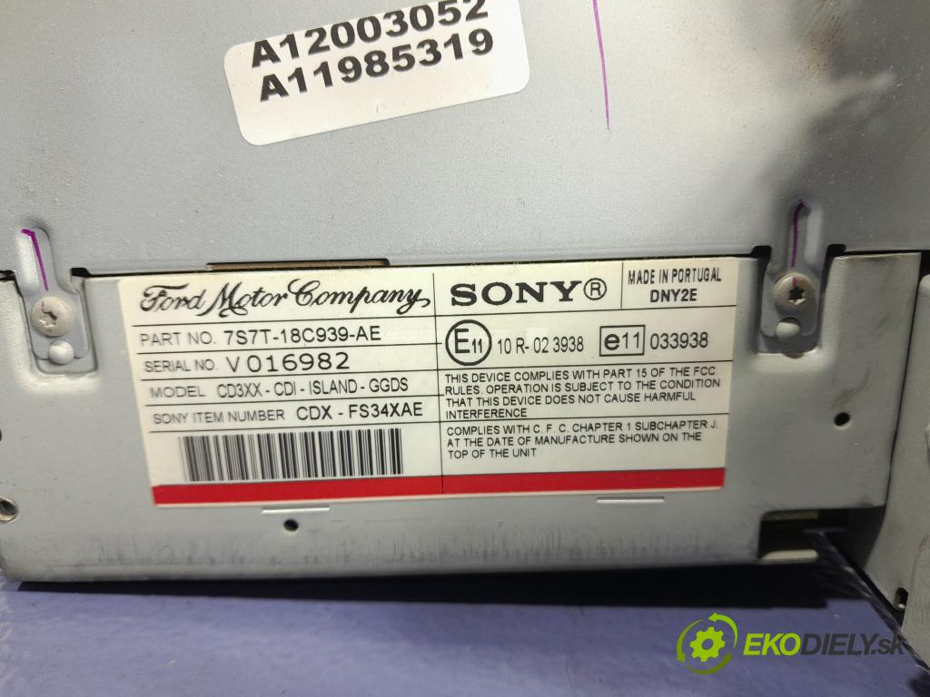 Ford S-max 2007 Radio I Navigácia: VP6M2F-18C821-AE