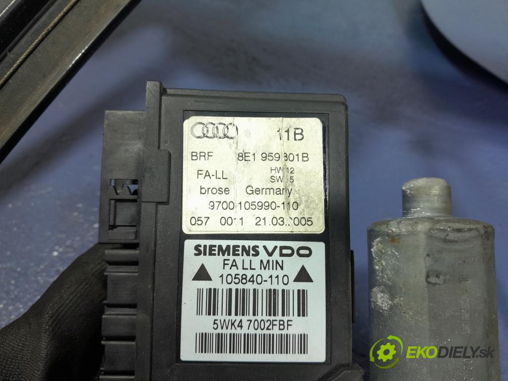 Audi A4 2005 mechanismus stahování Sklenka: před Levý: 8E0837461C