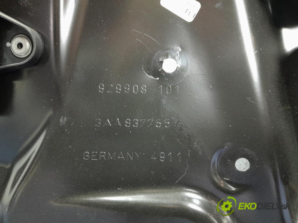 Vw Passat 2012 mechanismus stahování Sklenka: před Levý: 3AA837755