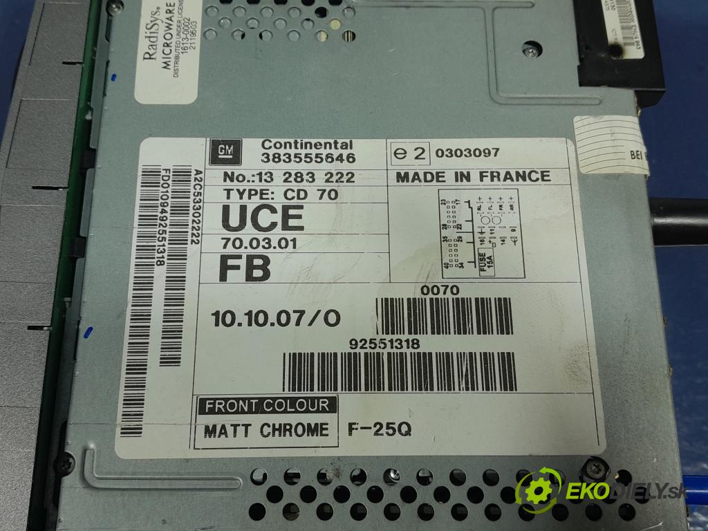 Opel Zafira 2010 Radio I Navigácia: 13283222