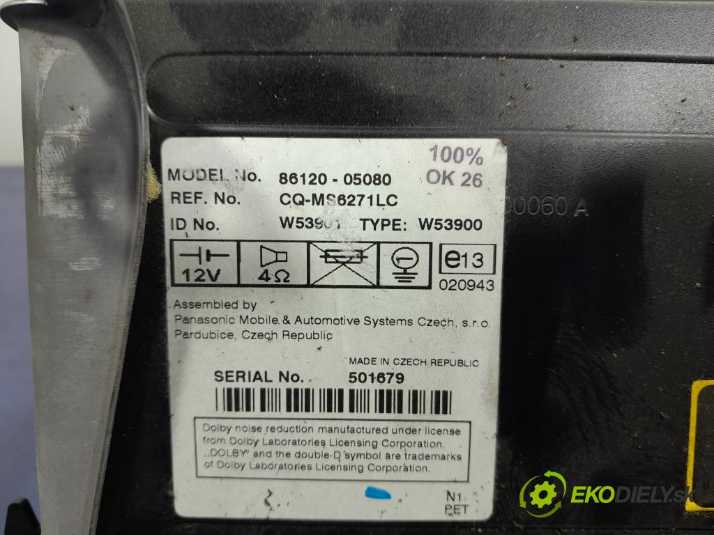 Toyota Avensis 2004 Radio I Navigácia: 86120-05080