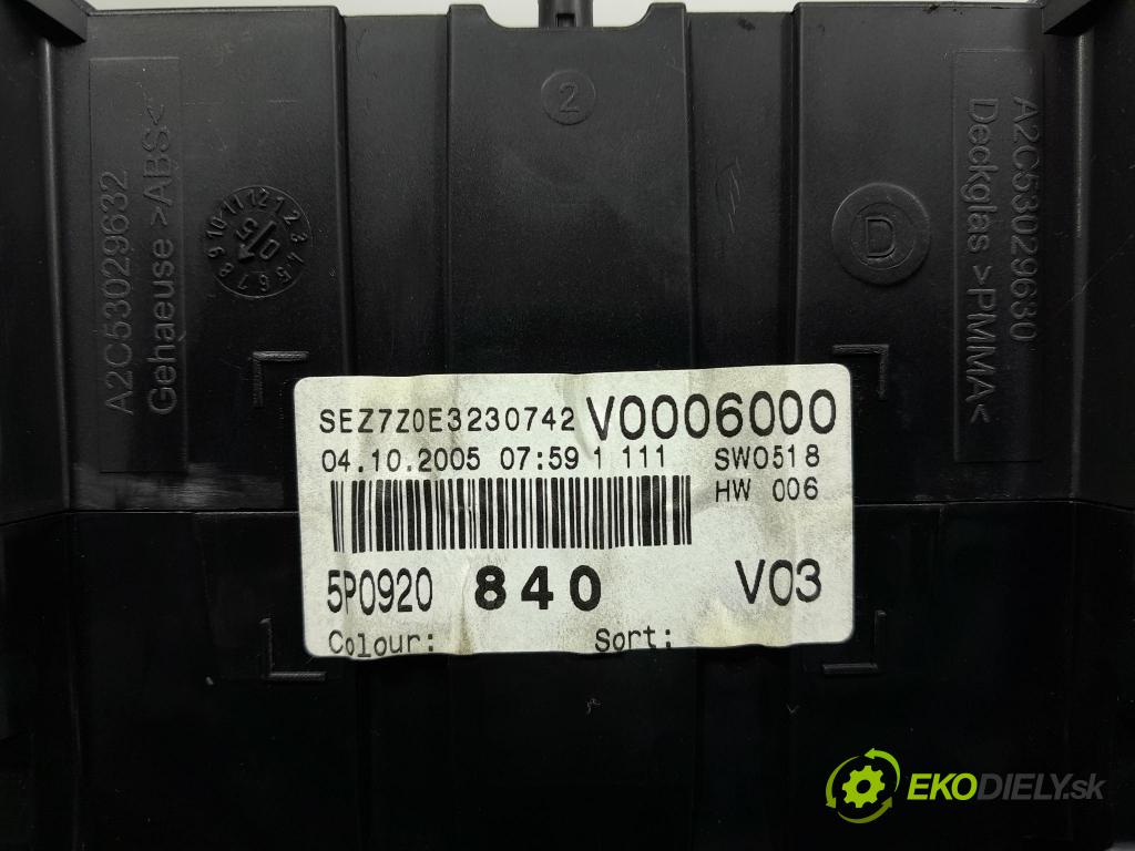 Seat Altea 2005 prístrojovka/ budíky 5P0920840