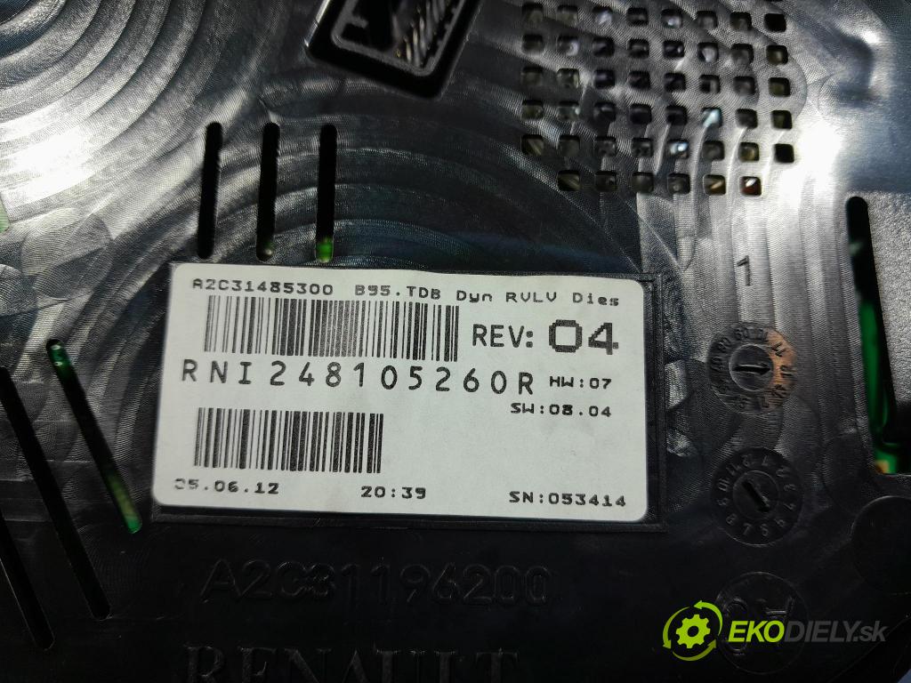 Renault Megane 1.5 dci 2012 prístrojovka/ budíky 248105260R