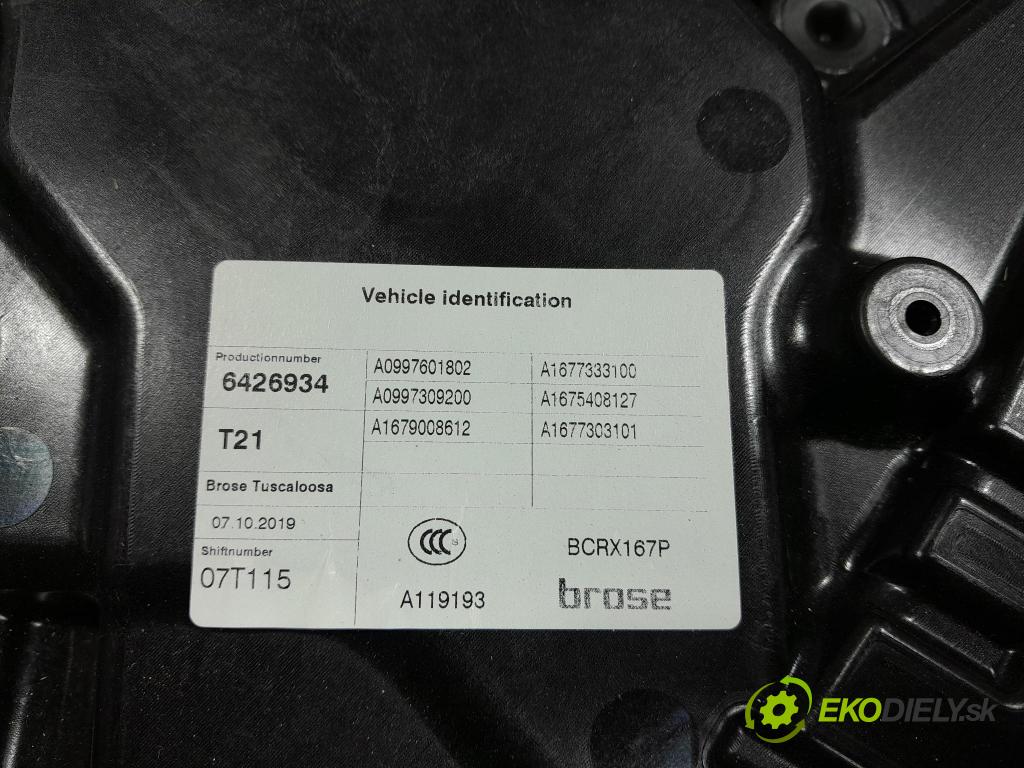 Mercedes Gle 2019 mechanismus stahování Sklenka: Zad: v pravo: A1677303101