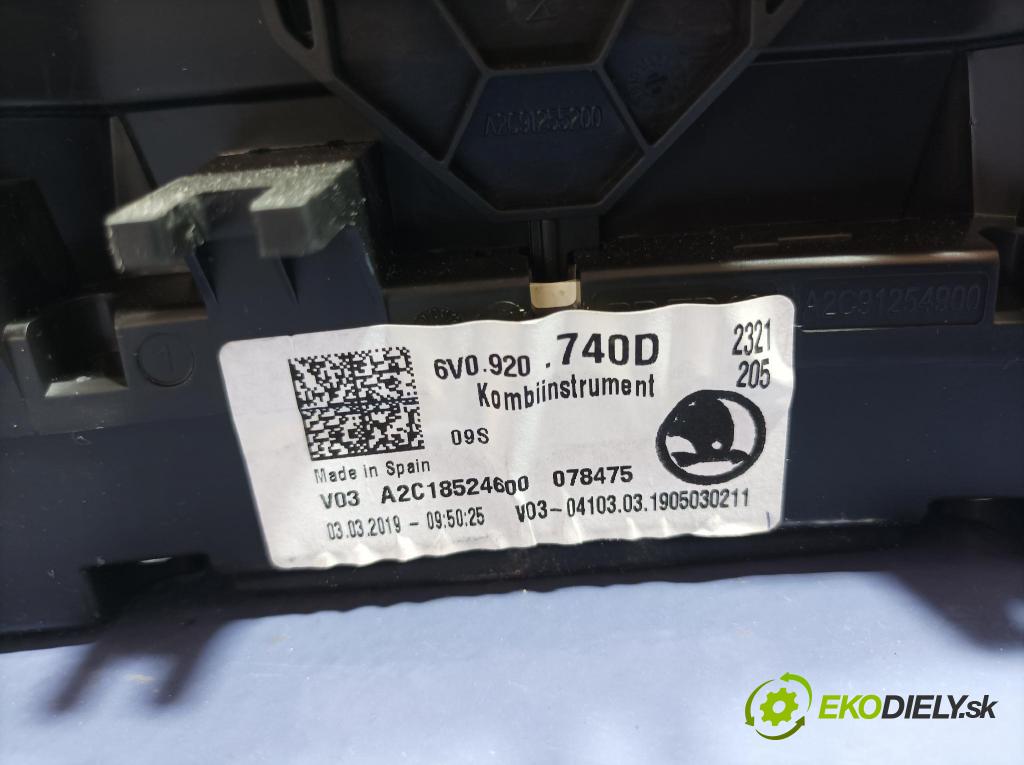 Skoda Fabia 2019 prístrojovka/ budíky 6V0920740D