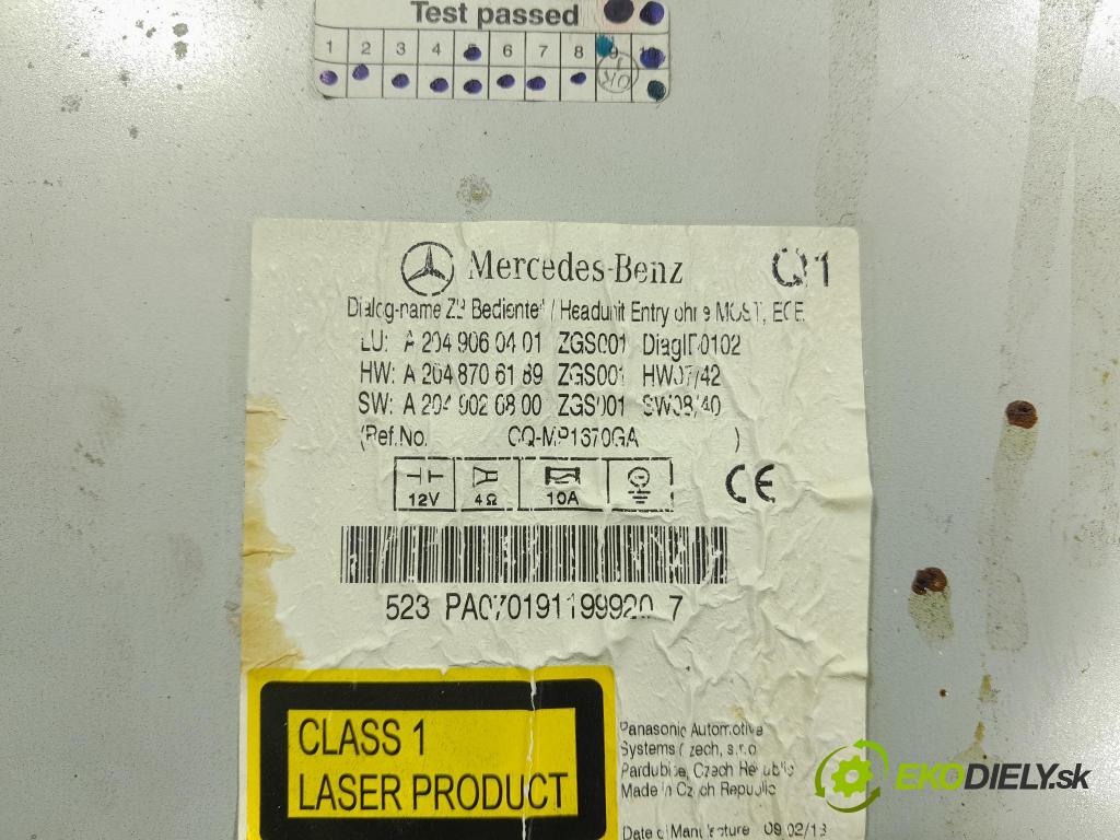 Mercedes C-klasa 2009 Radio I Navigácia: A2049060401