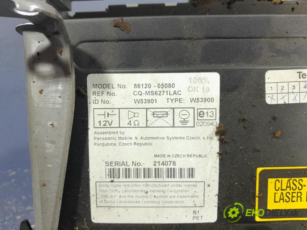 Toyota Avensis 2005 Radio I Navigácia: 86120-05080
