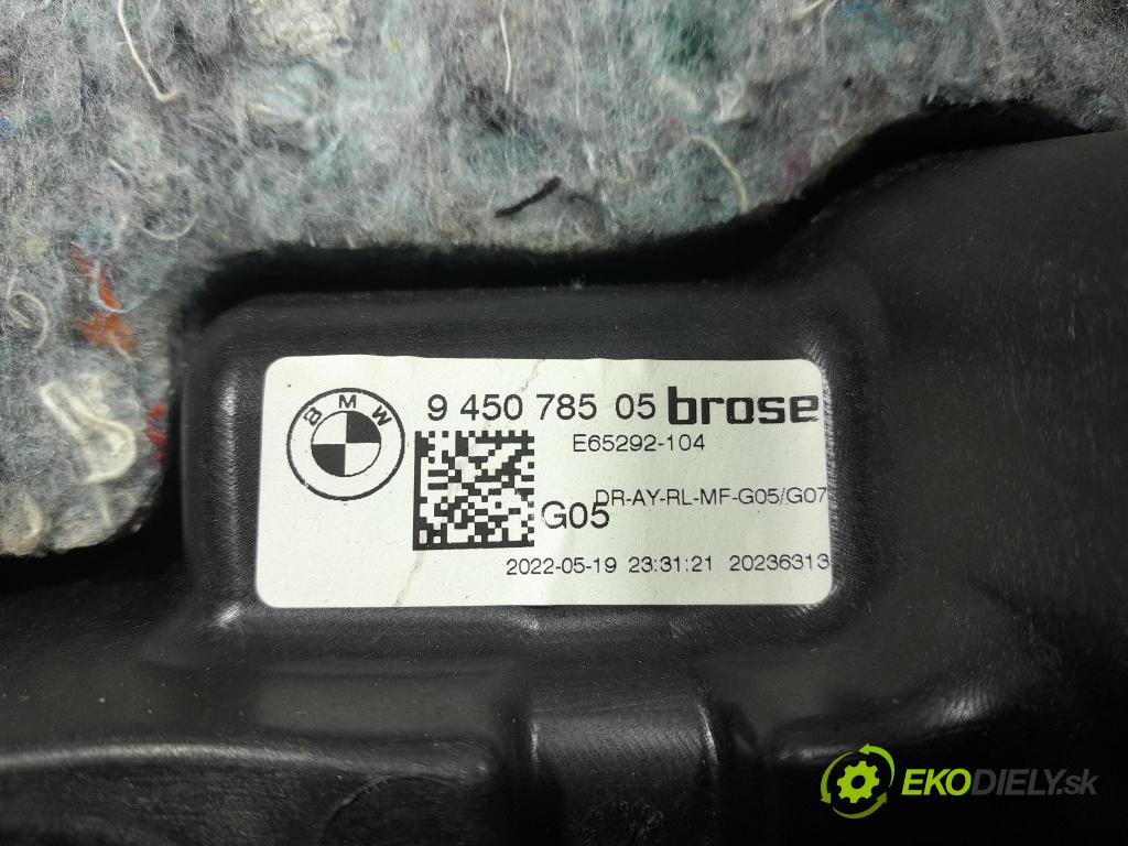 Bmw X5 2022 mechanismus stahování Sklenka: Zad: Levý: 9450785
