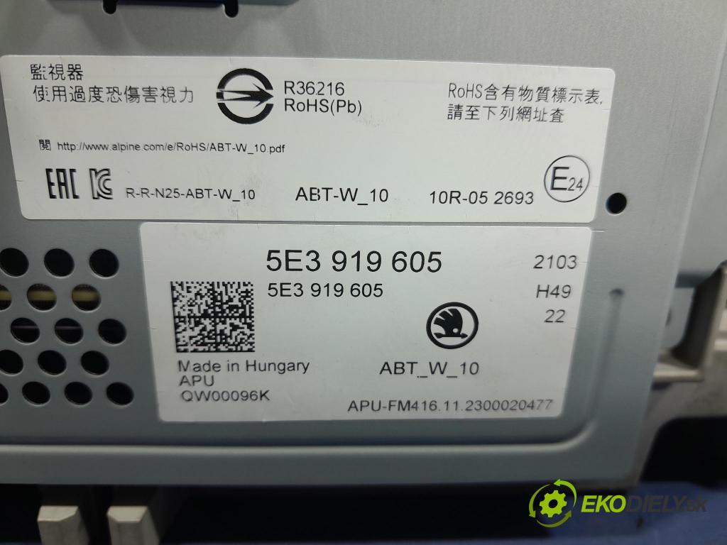 Skoda Octavia 2023 displej Radio / GPS 5E3919605