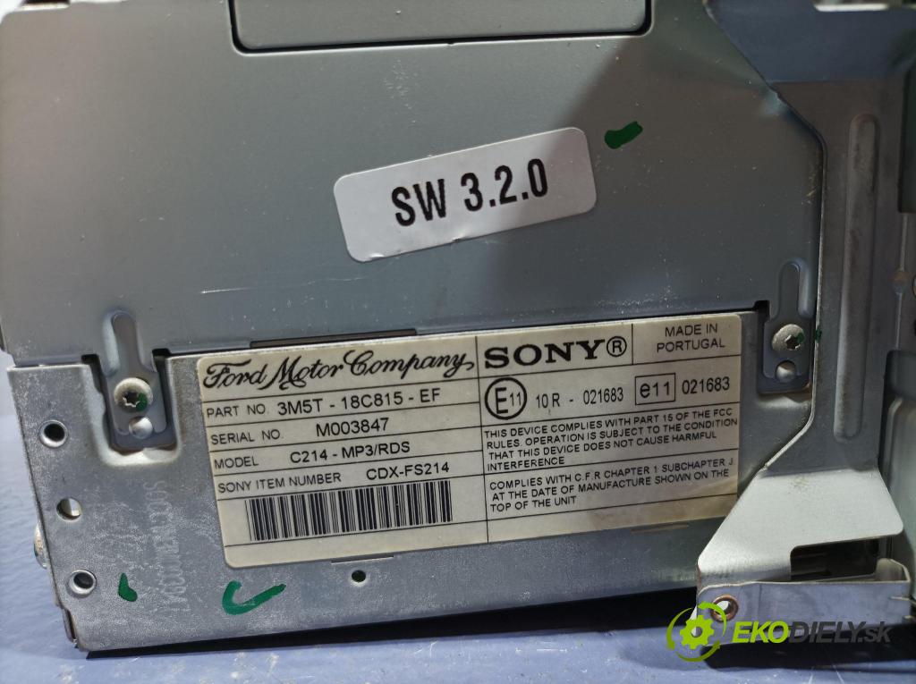 Ford C-max 2003 Radio I Navigácia: 3M5T-18C815-EF