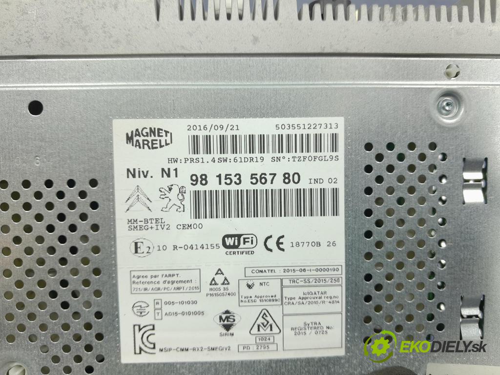 Peugeot 2008 2016 Radio I Navigácia: 9815356780