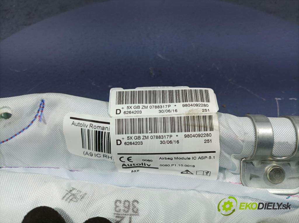 Peugeot 2008 2016 Airbag: clona x 9804092280
