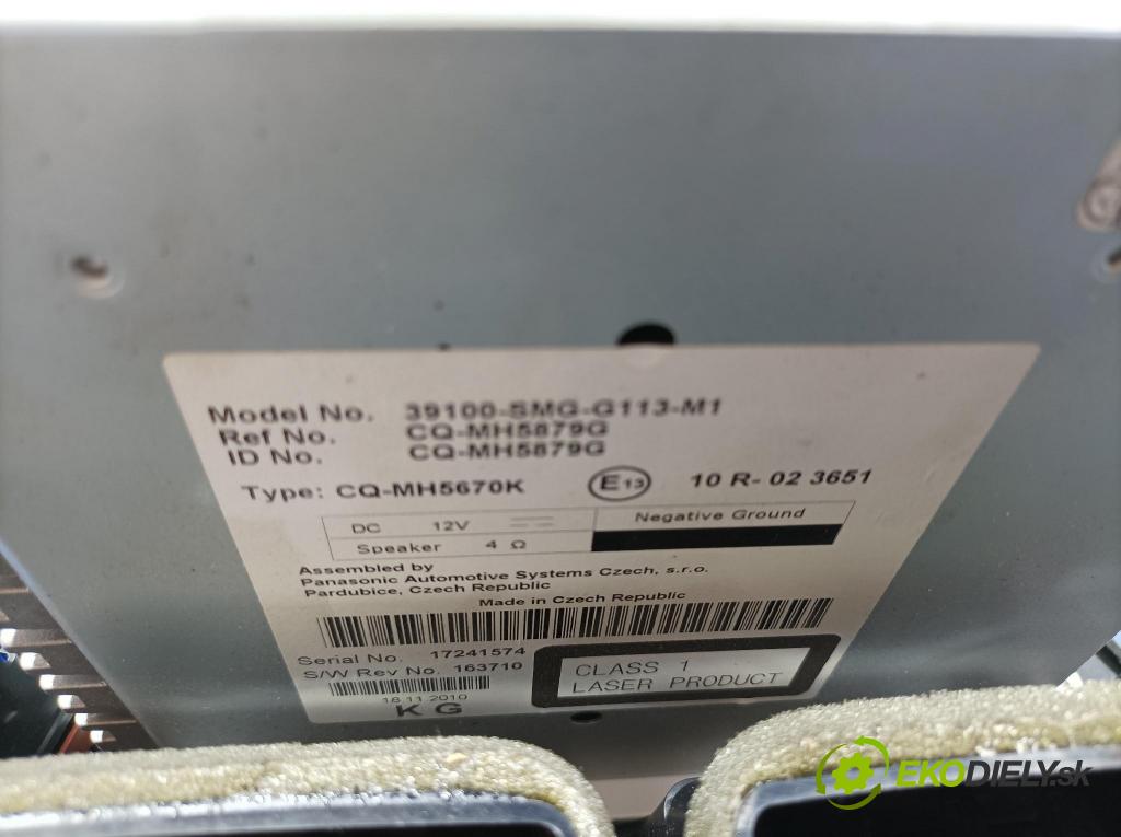 Honda Civic 2011 Radio I Navigácia: 39100-SMG-G113-M