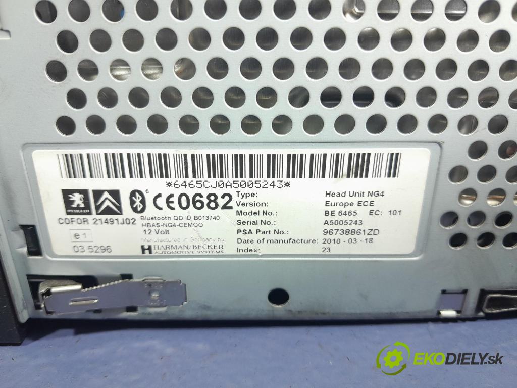 Citroen C5 2010 Radio I Navigácia: 96738861ZD