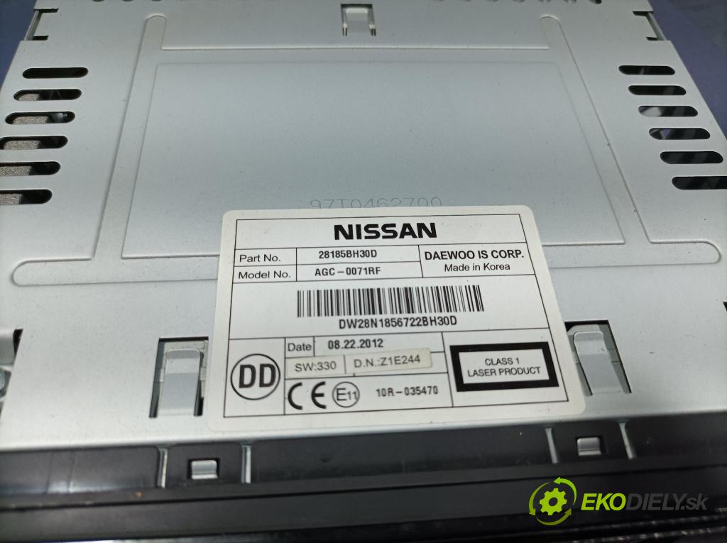 Nissan Qashqai 2012 Radio I Navigácia: 28185BH30D