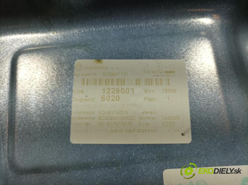 Vw Polo 2003 mechanismus stahování Sklenka: před Levý: 6Q0837751