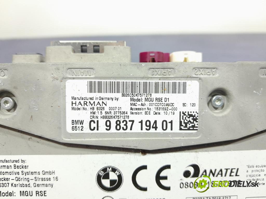 Bmw Seria 7 2019 Radio I Navigácia: 9837194