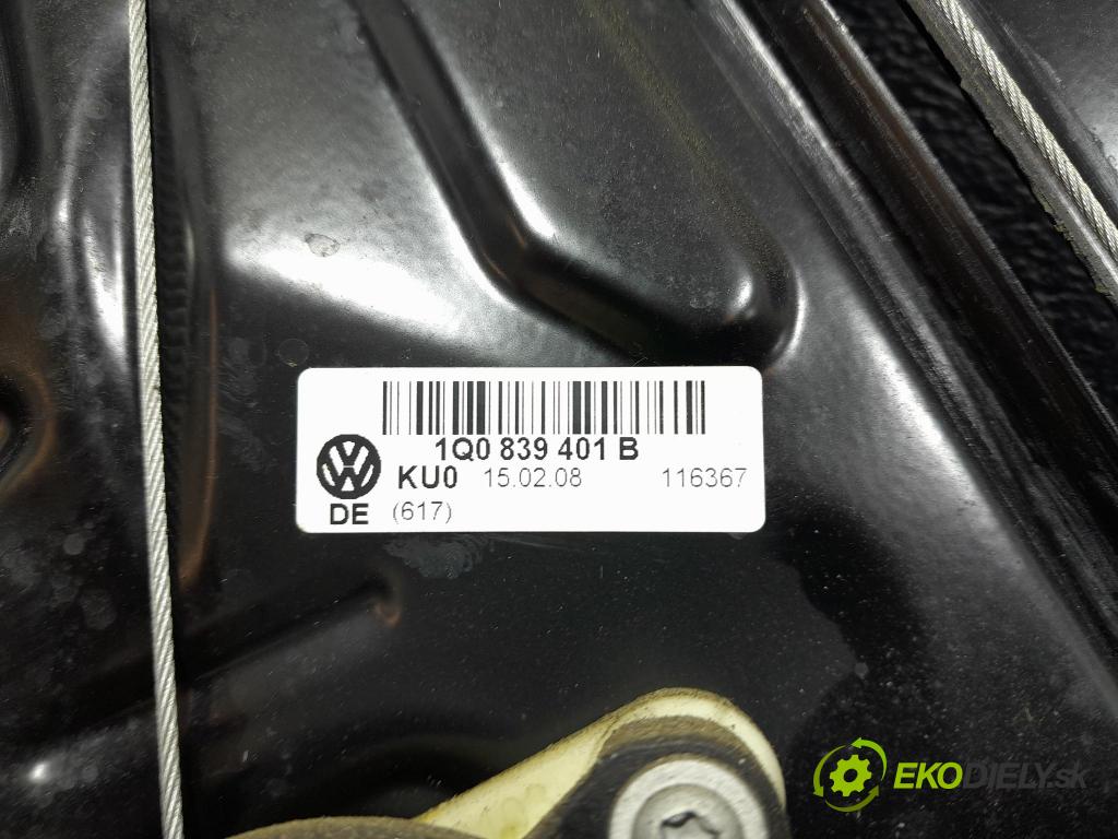 Vw Eos 2008 mechanismus stahování Sklenka: Zad: Levý: 1Q0839401B