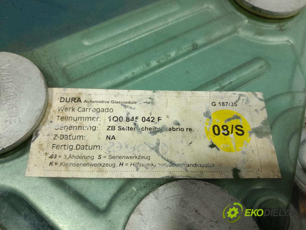 Vw Eos 2008 mechanismus stahování Sklenka: Zad: v pravo: 1Q0839402B
