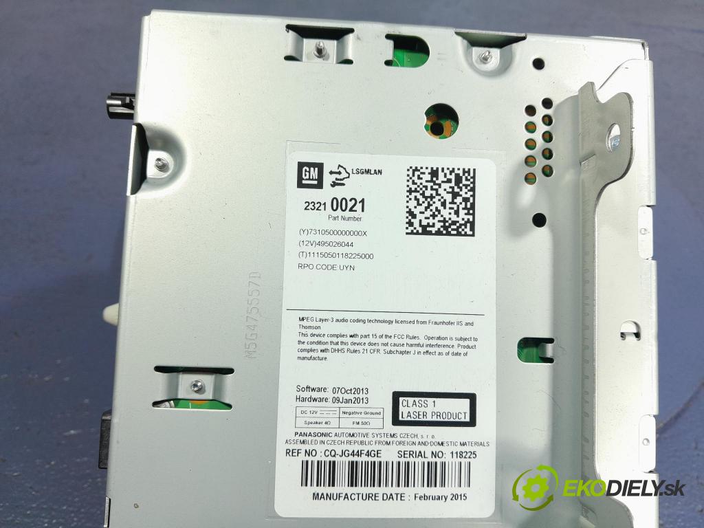Opel Astra 2015 Radio I Navigácia: 23210021