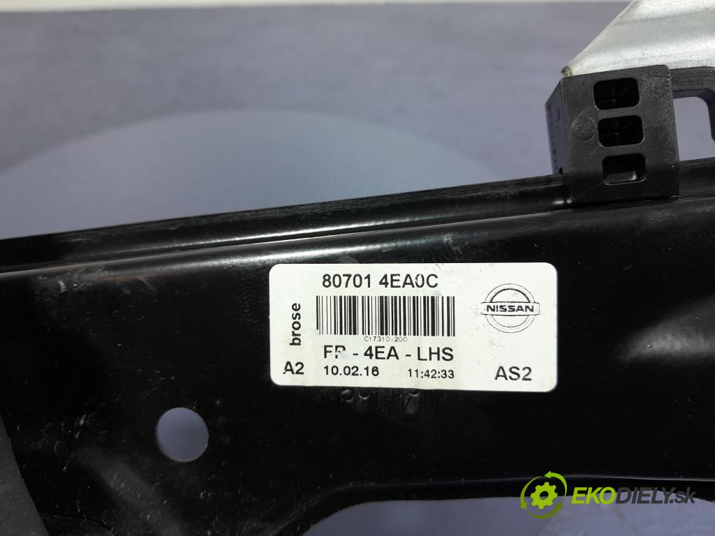 Nissan Qashqai 2016 mechanizmus okna Okná: Predné Vľavo: 80701-4EA0C