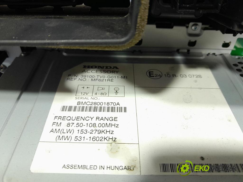 Honda Civic 2012 Radio I Navigácia: 39100-TV0G011M1