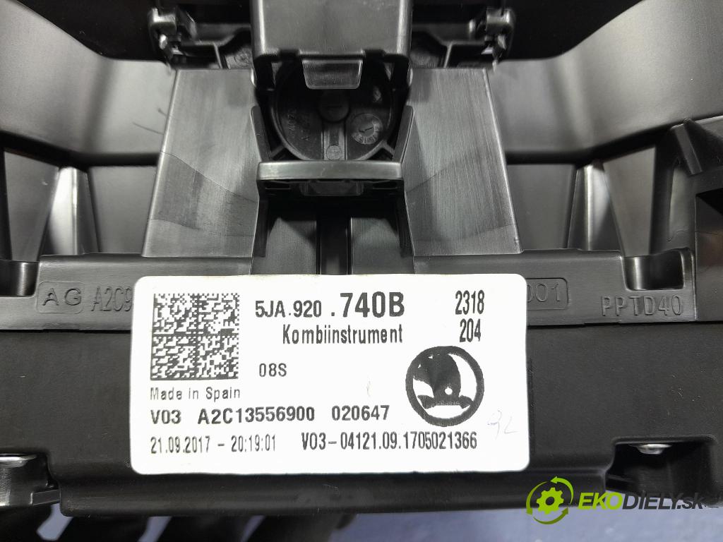 Skoda Rapid 2017 prístrojovka/ budíky 5JA920740B