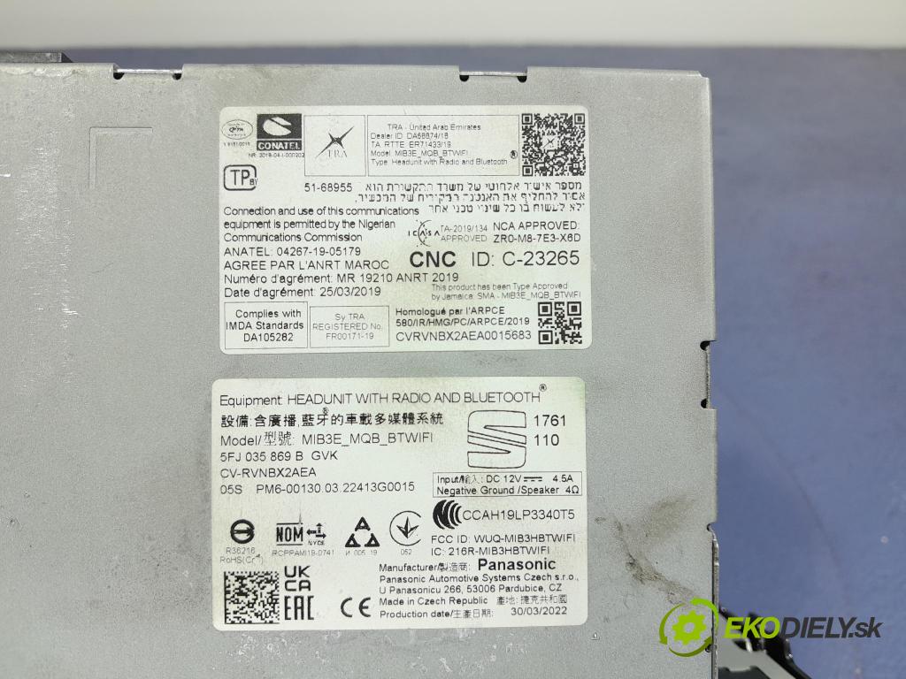 Seat Arona 2022 displej Radio / GPS 5FJ035869B