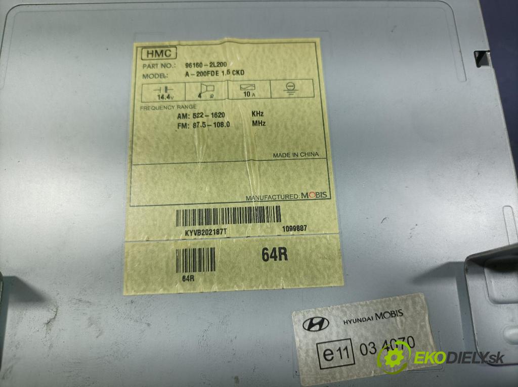 Hyundai I30 2011 Radio I Navigácia: 96160-2L200