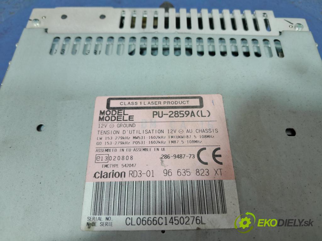 Peugeot 206 2012 Radio I Navigácia: 96635823XT