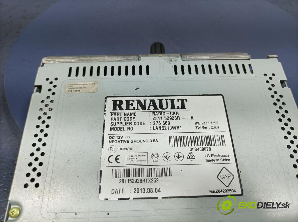 Renault Clio 2013 Radio I Navigácia: 281152928R