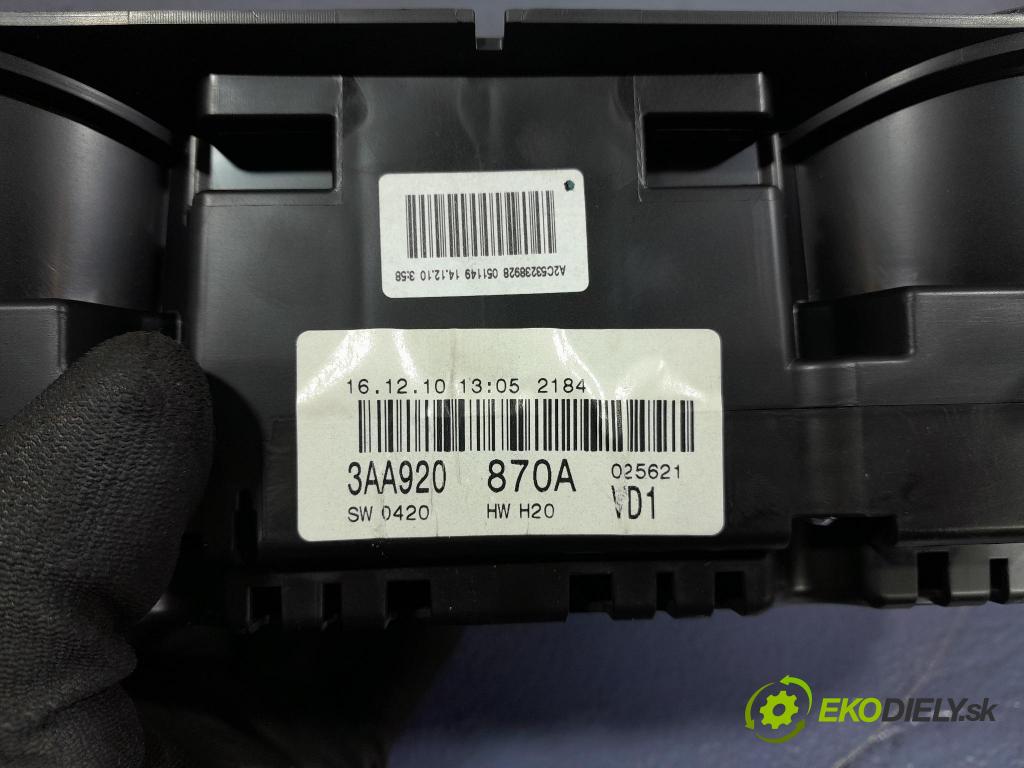 Vw Passat 2011 Přístrojová deska 3AA920870A