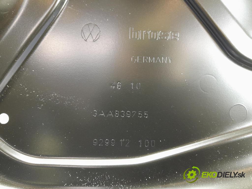 Vw Passat 2011 mechanismus stahování Sklenka: Zad: Levý: 3AA839755