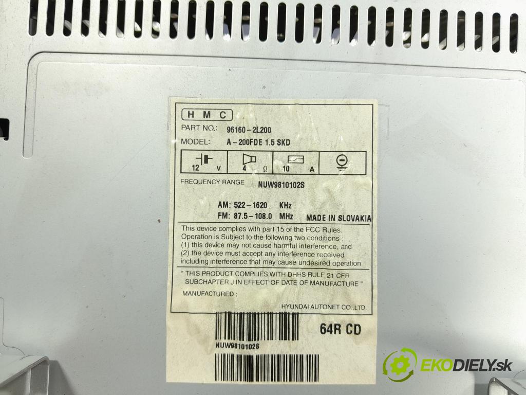 Hyundai I30 2009 Radio I Navigace: 96160-2L200