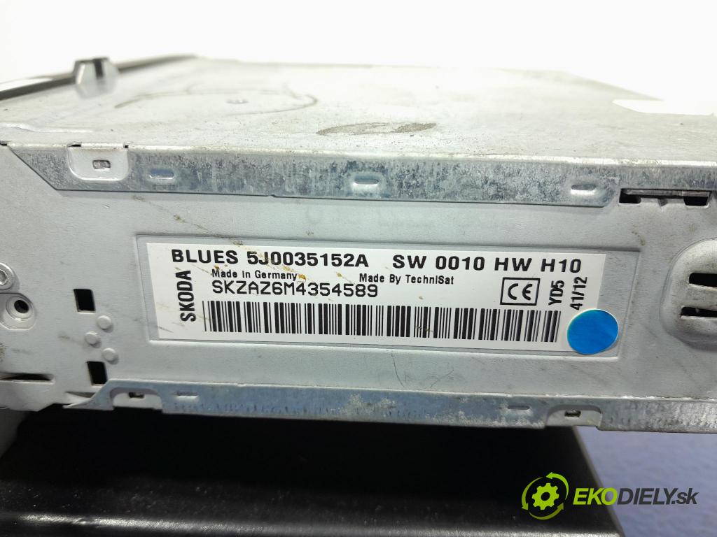 Skoda Fabia 2011 Radio I Navigace: 5J0035152A