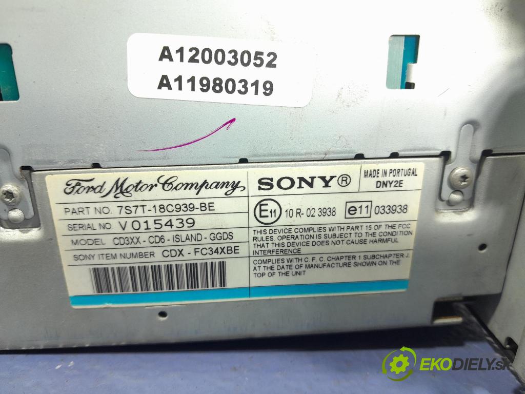 Ford Mondeo 2007 Radio I Navigace: 7S7T-18C939-BE