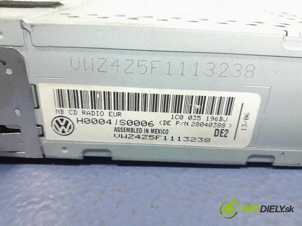 Vw New beetle 2006 Radio I Navigace: 1C0035196BJ