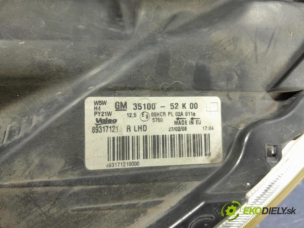 Opel Agila 2008 světlo v pravo: 35100-52K00