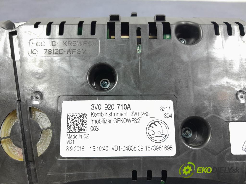 Skoda Superb 2016 Přístrojová deska 3V0920710A