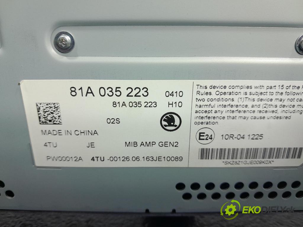 Skoda Superb 2016 Zesilovač: 81A035223