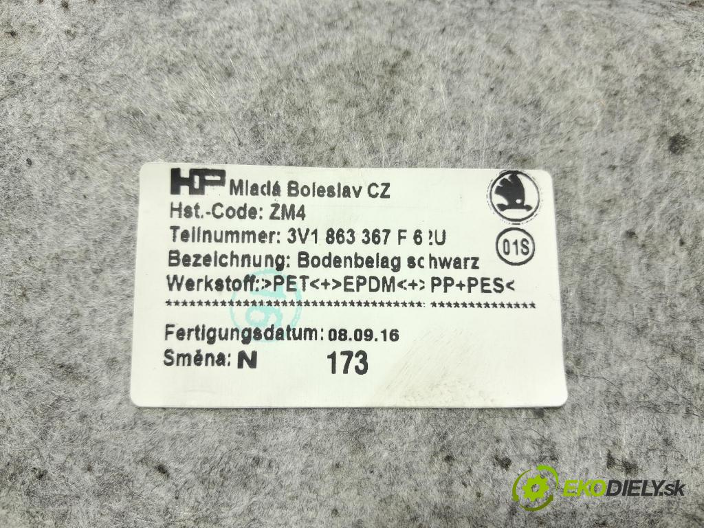 Skoda Superb 2016 koberec do auta 3V1863367F