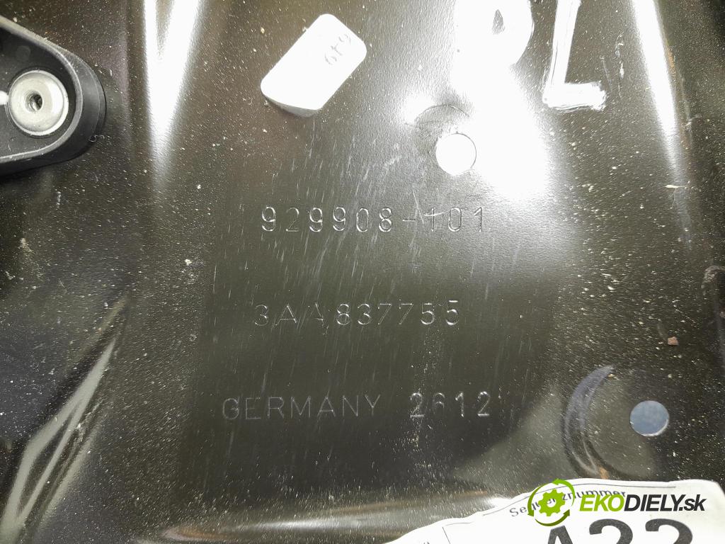 Vw Passat 2012 mechanismus stahování Sklenka: před Levý: 3AA837755