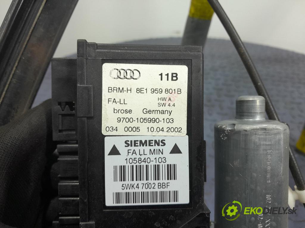 Audi A4 2002 mechanizmus okna Okná: Predné Vľavo: 8E0837629