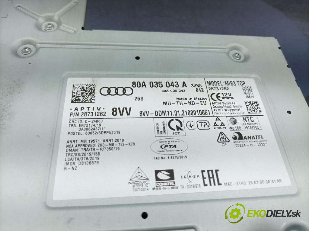 Audi Q5 2021 Radio I Navigácia: 80A035043A
